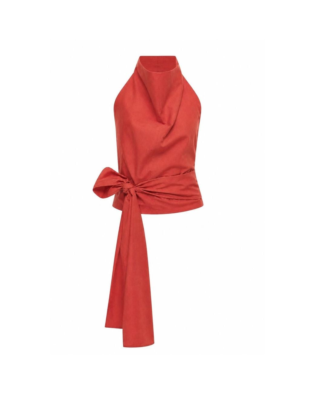 Mirimalist Red Azur Top Linen
