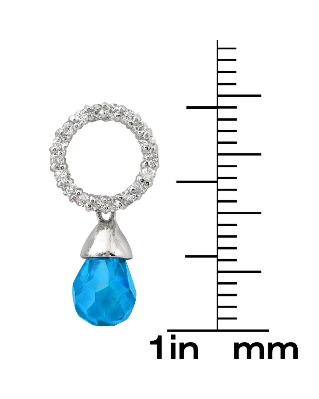Genevive Jewelry Blue Sterling Topaz Cubic Zirconia Teardrop Earrings