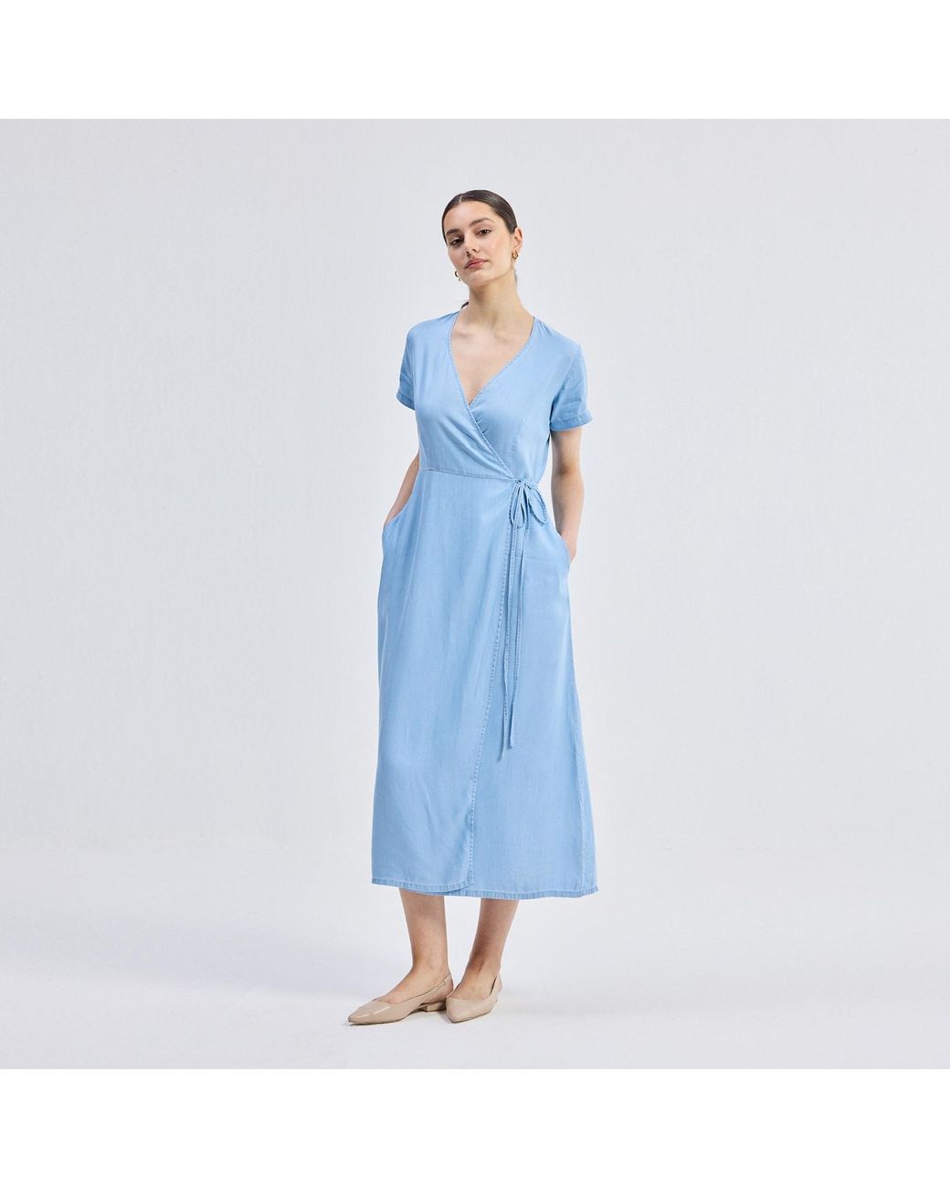 REISTOR Blue Maxi Wrap Dress