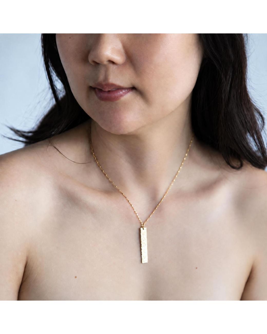 Heather Hawkins Jewelry Metallic Hand Hammered Bar Necklace