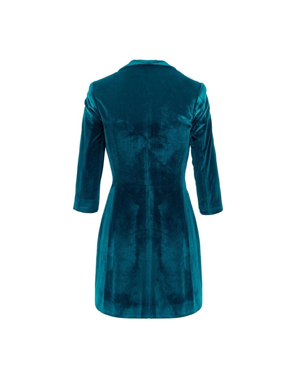 AVENUE No.29 Blue Asymmetric Velvet Blazer Dress