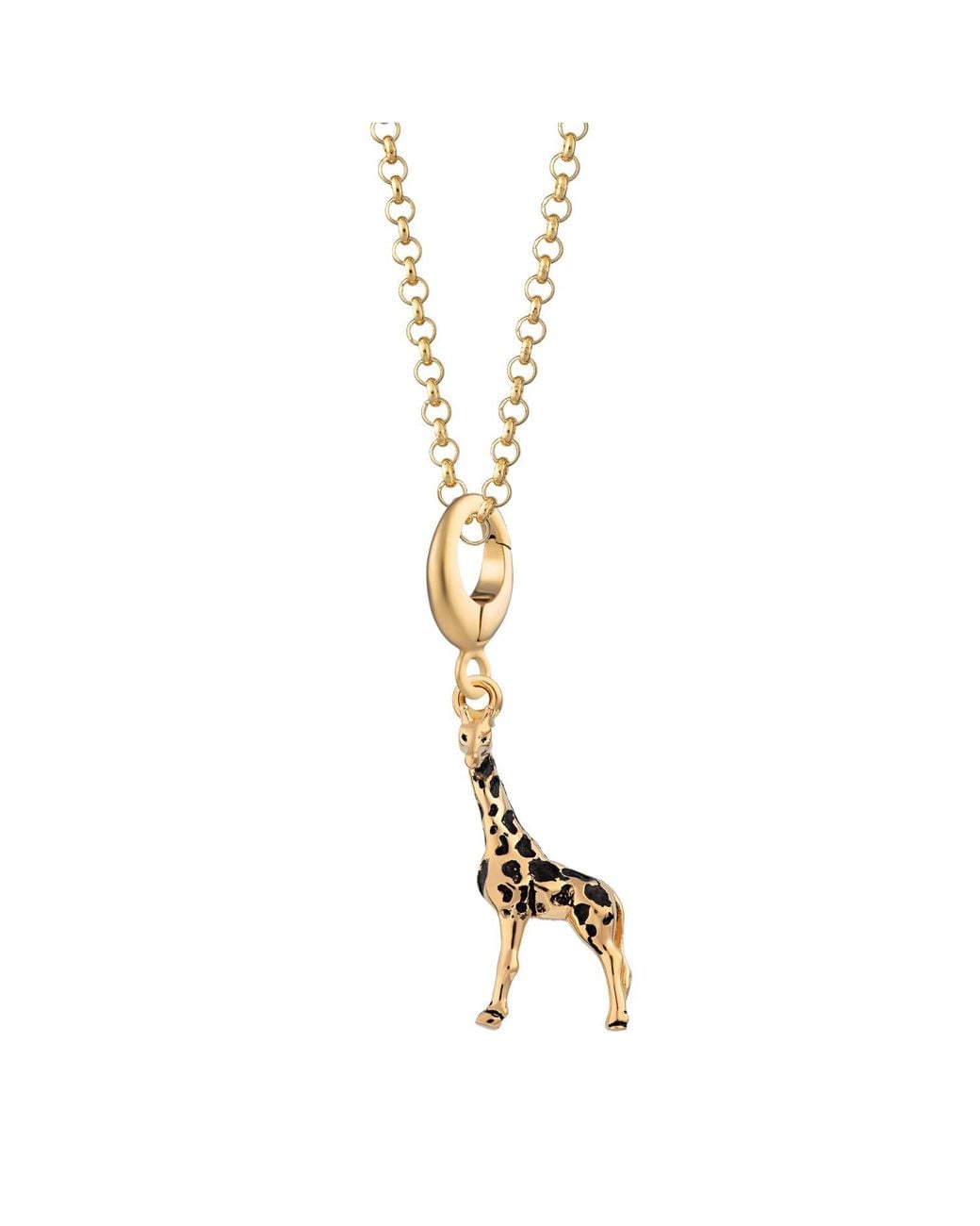 Lily Charmed Metallic Plated Giraffe Charm Necklace