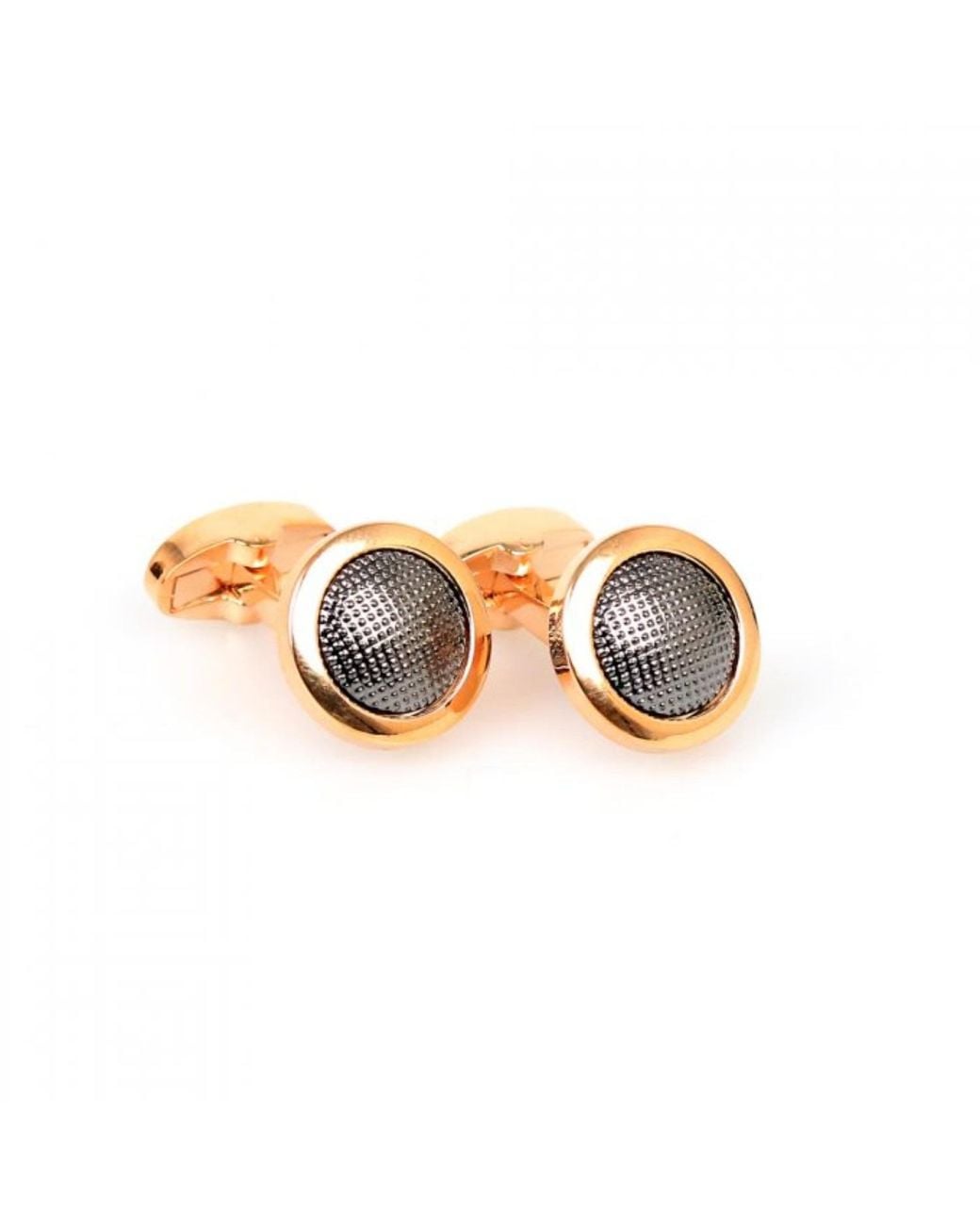 DAVID WEJ Metallic Circle With Gunmetal Cufflink – Gunmetal for men