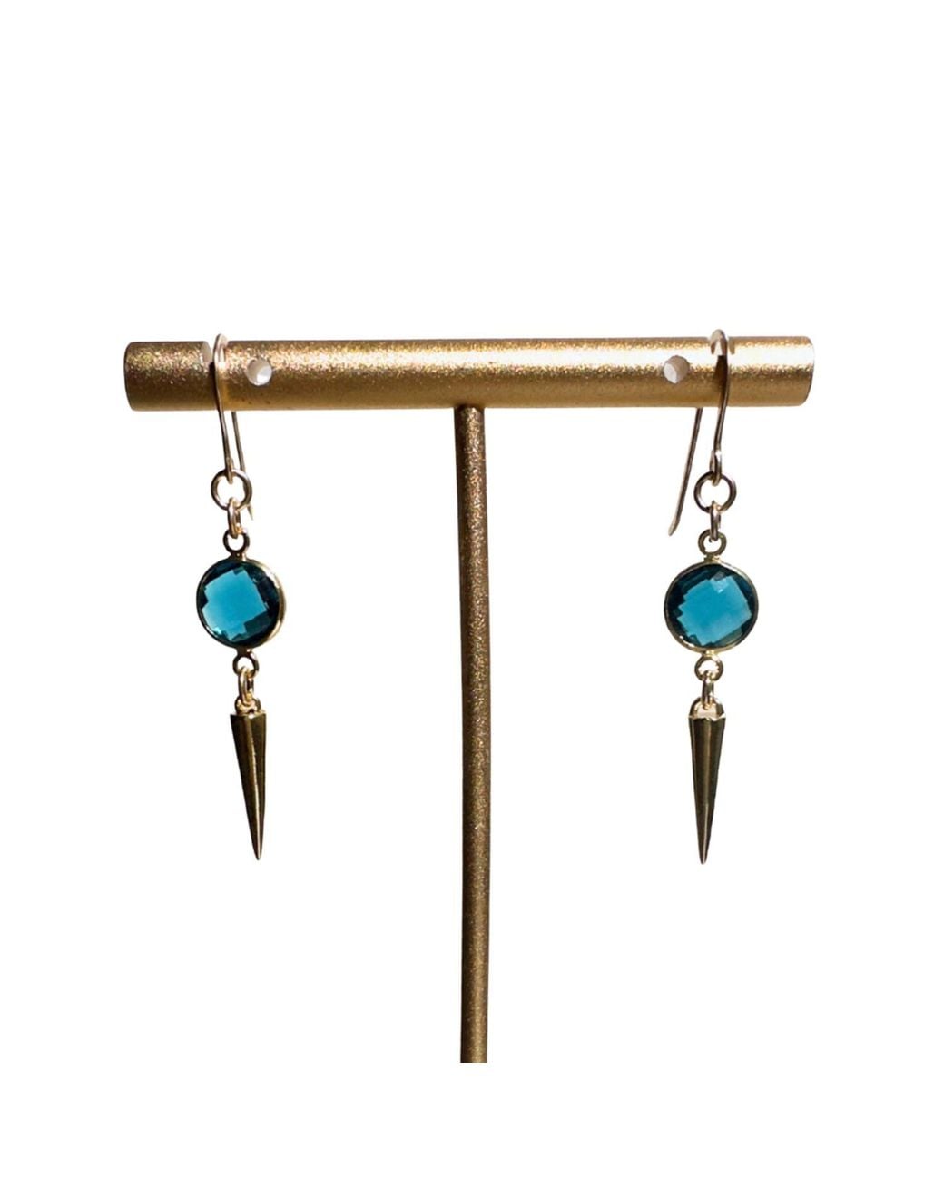Rachel Nathan White Classic Hook & Spike Earrings
