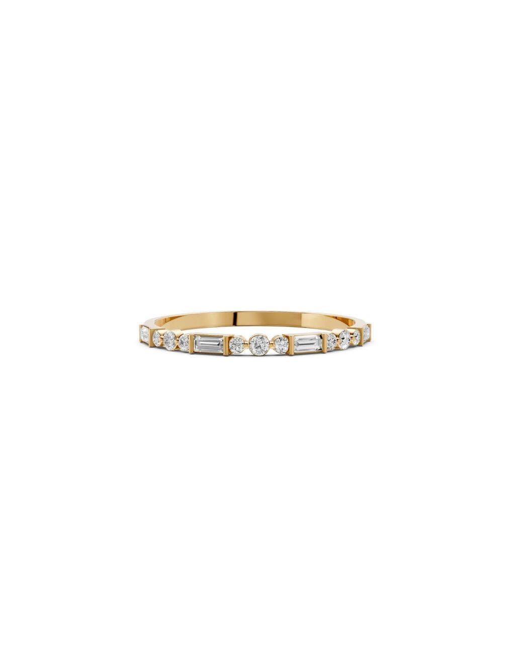 Aya Fine Jewelry White Leona Diamond Half Eternity Ring 14K