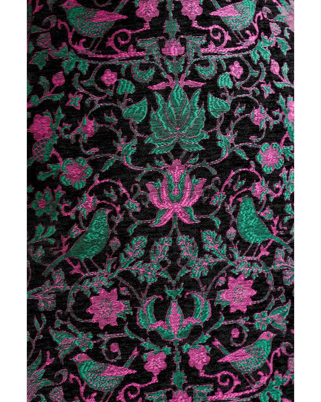 Louche Blue Buffy Belle Plume Jacquard Midi Skirt