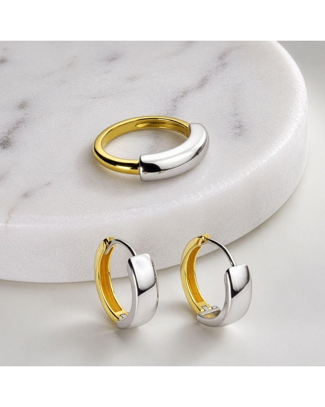 Belinda Jewelz Metallic Mixed Metal Reversable Hoop Earrings