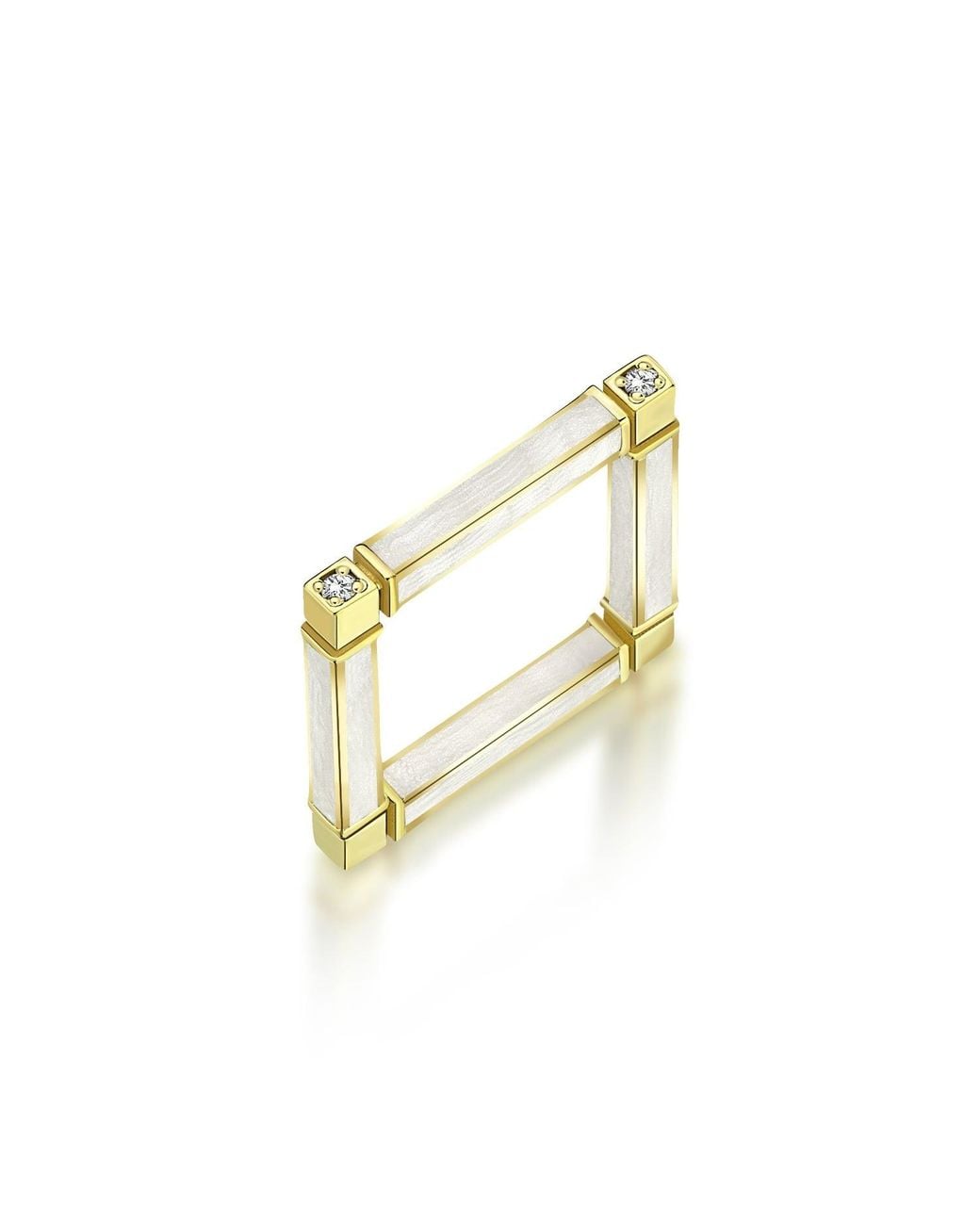 C|Nd|N by Candan Balto Metallic Megaron Square & Mother Of Pearl Enamel Ring