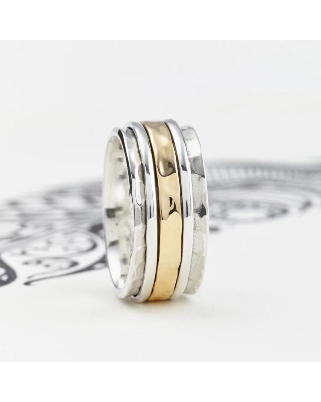 Charlotte's Web Jewellery White Karma Fortune Spinning Ring for men