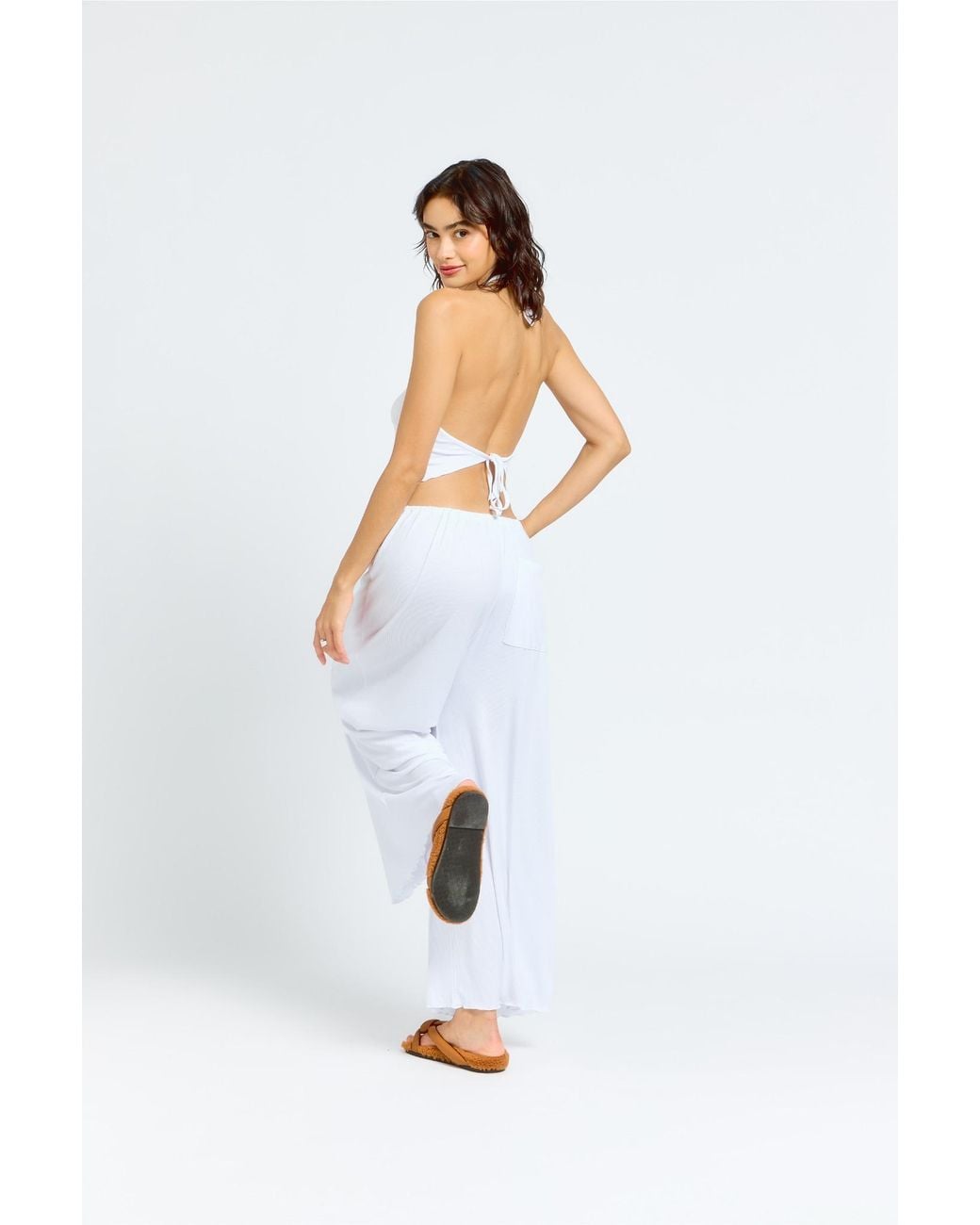 Sâb Studio White Isla Halter Top
