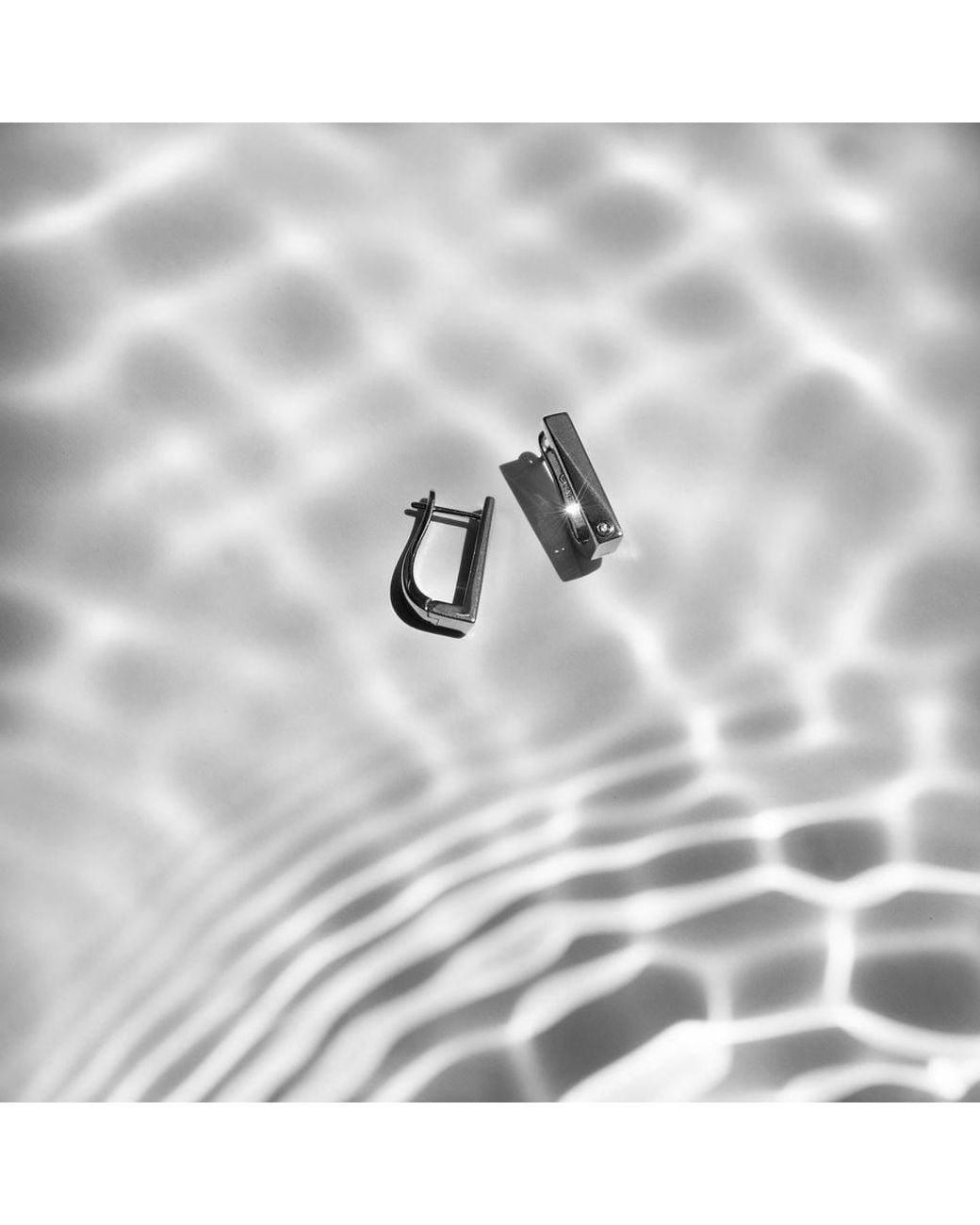 Cier White Flex Diamond Hoop Earrings