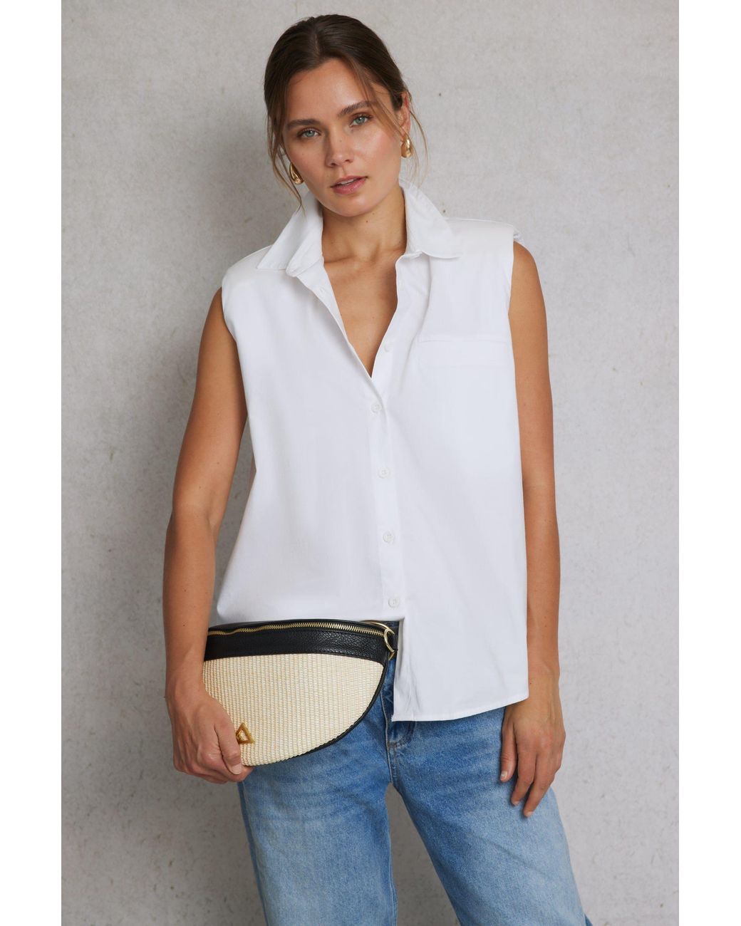 Hay Life White Sleeveless Shirt