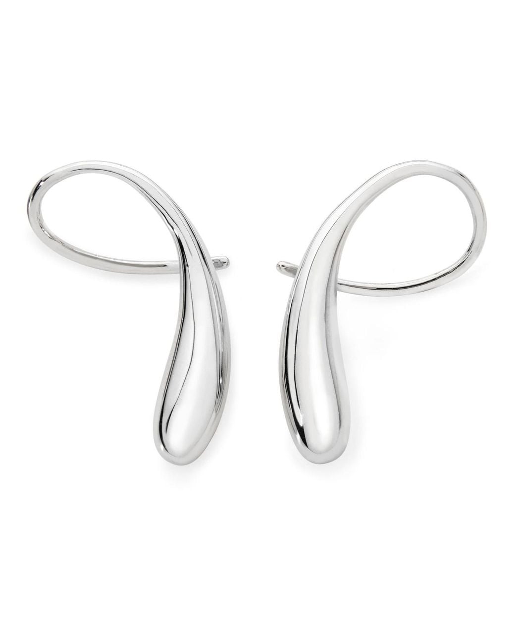 Lucy Quartermaine Metallic Solid Sterling Drop Cross Earrings