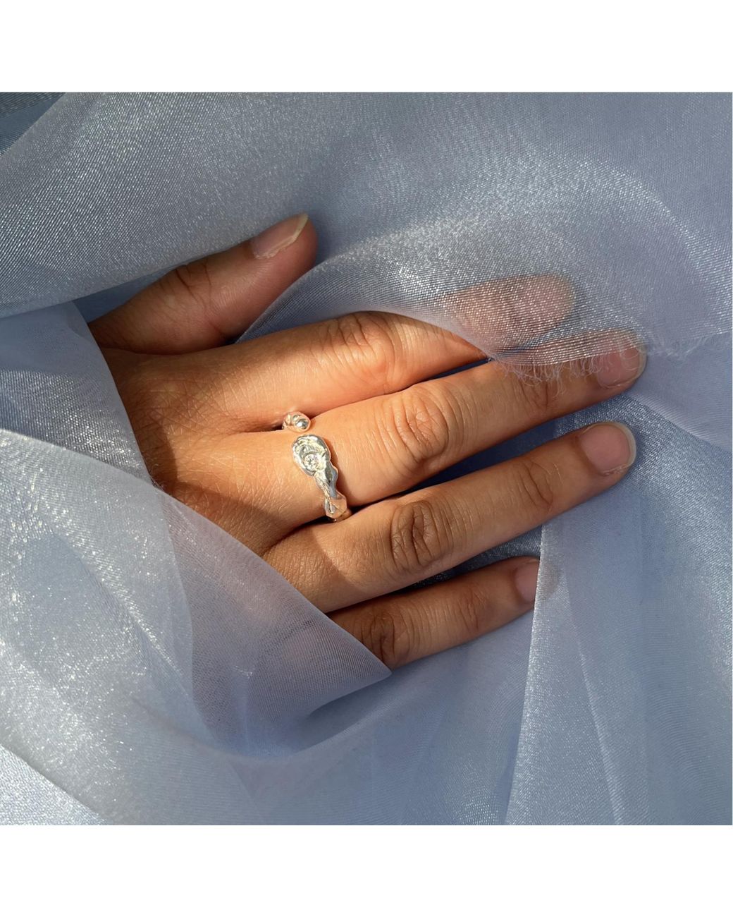 Bio-Trimmings Metallic Onnes Sculpted Cubic Zirconia Ring