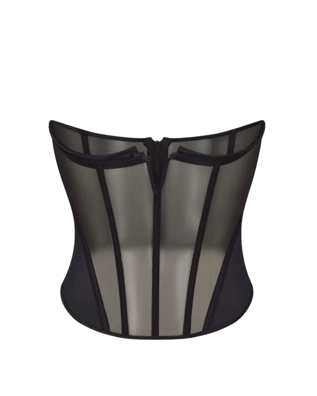Lunatic Femme Black Double Entendre Silk Bustier With Removable Cups