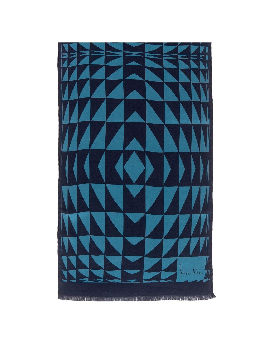 Richard Allan London Blue Prism Long Silk Scarf