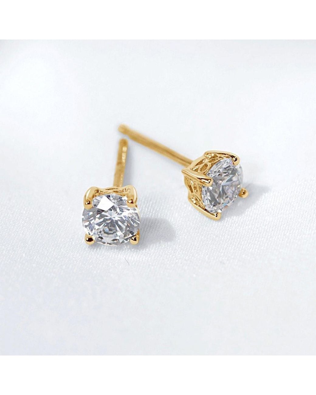 Diamonbliss Green 7Mm Round Cut Solitaire Stud Earrings