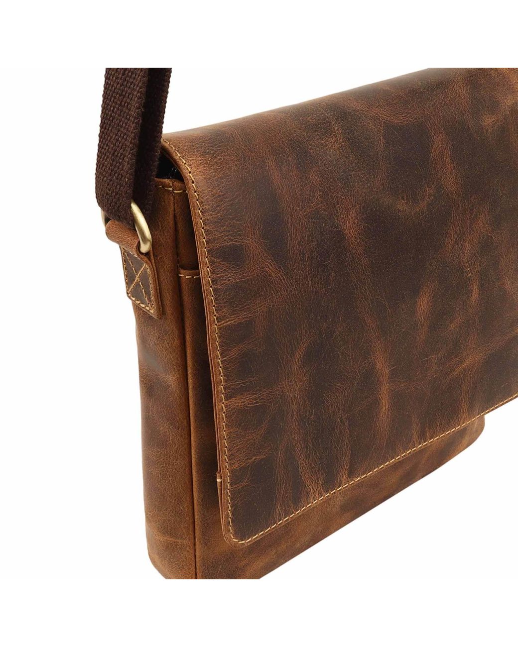 Lloyd Baker Brown Callum Distressed Leather Crossbody Bag for men
