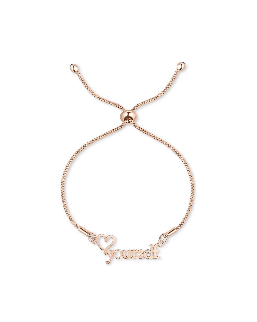 Rejected Hearts Club Metallic Adjustable Chain Love Yourself Bracelet