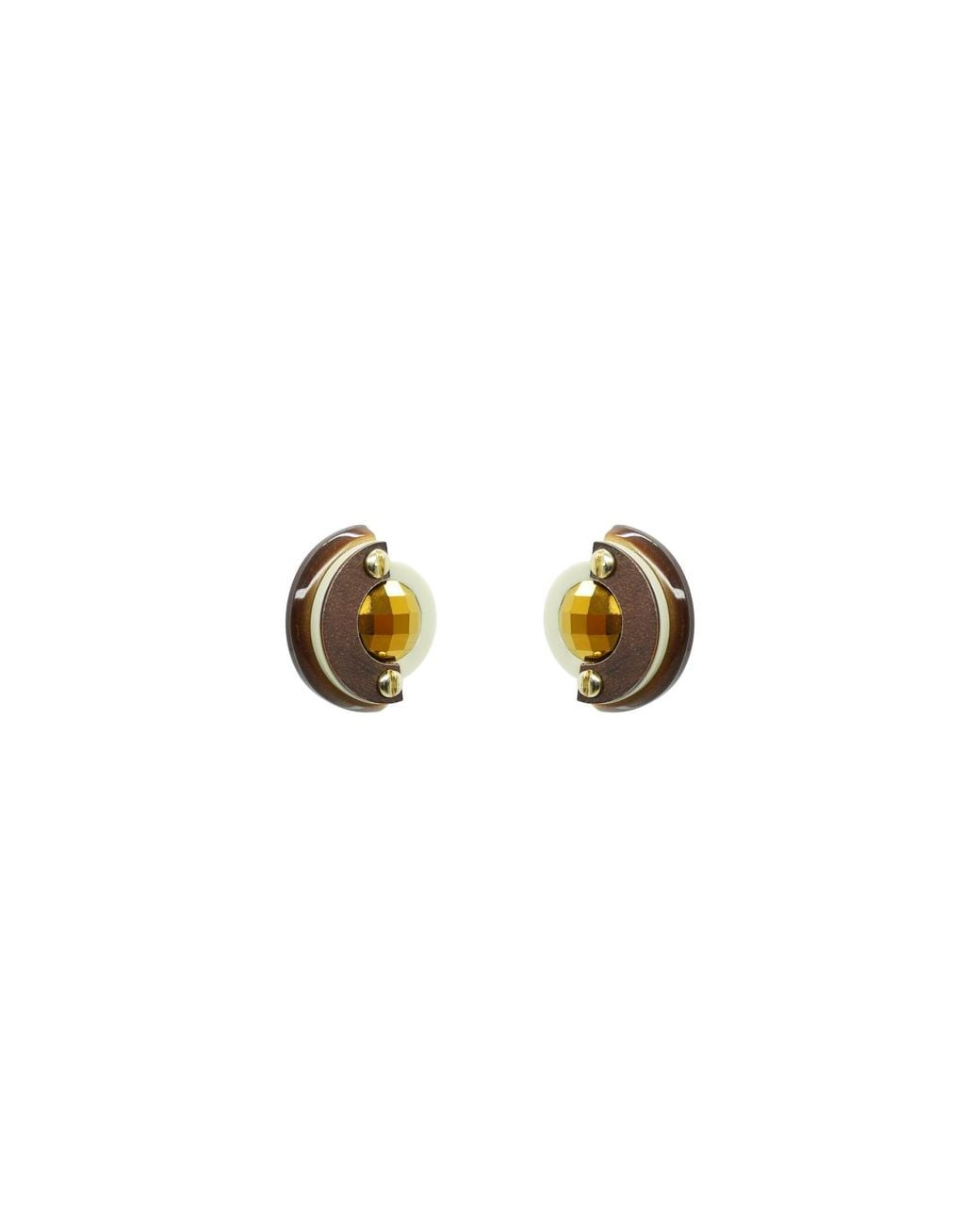 Gissa Bicalho Metallic Acrylic Handmade Earring Short Empire