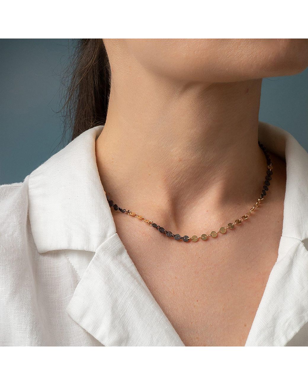 Kate Koel Metallic Mixed Metal Chain Necklace