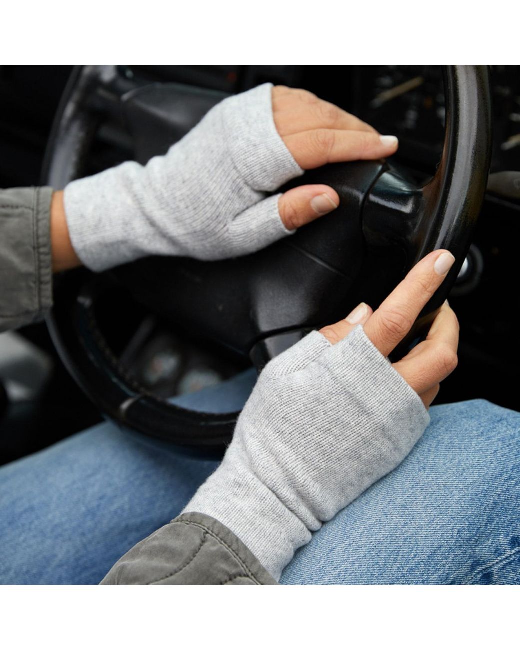 Cove Gray Cashmere Chunky Wrist Warmers
