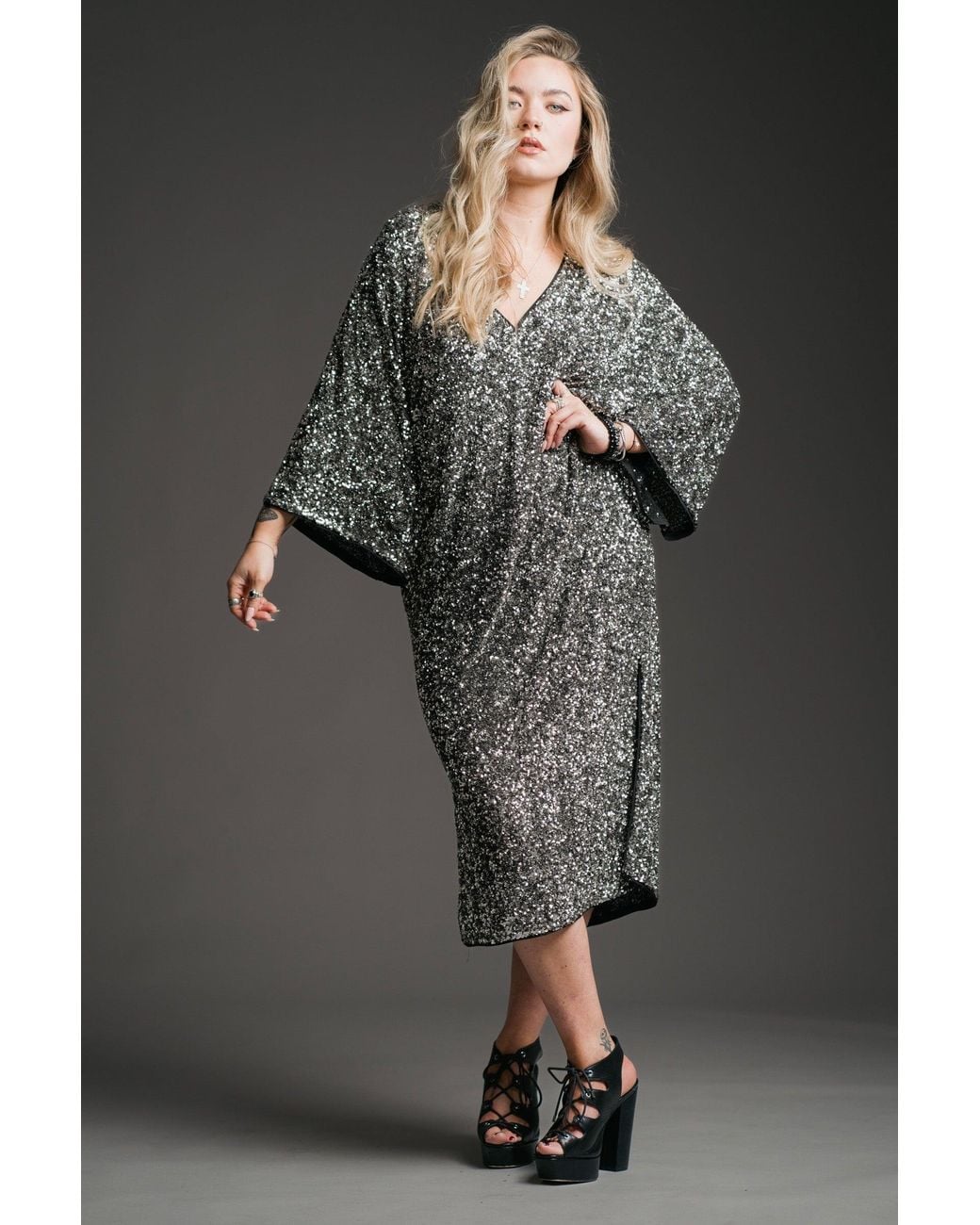 Little Lies Gray Lady Stardust Sequin Dress