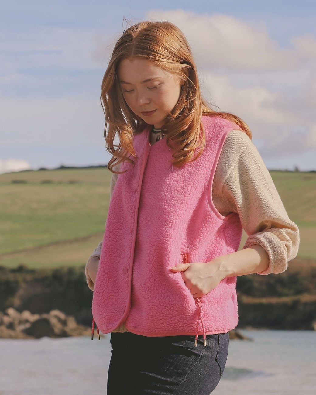 ALOFT Pink Windproof Hot Fleece Gilet