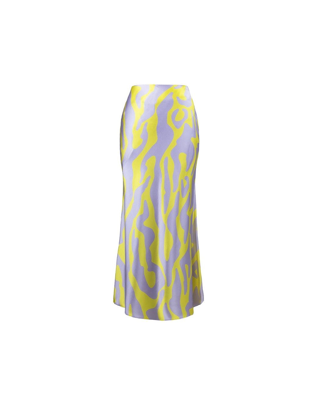 Solgo Atelier Green Samantha Printed Silk Midi Slip Skirt With Silk Chiffon Lining