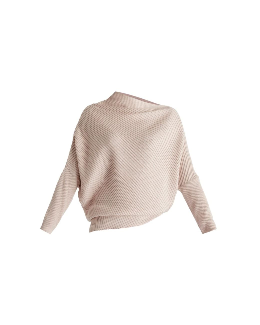 Paisie Natural Draped Knitted Jumper