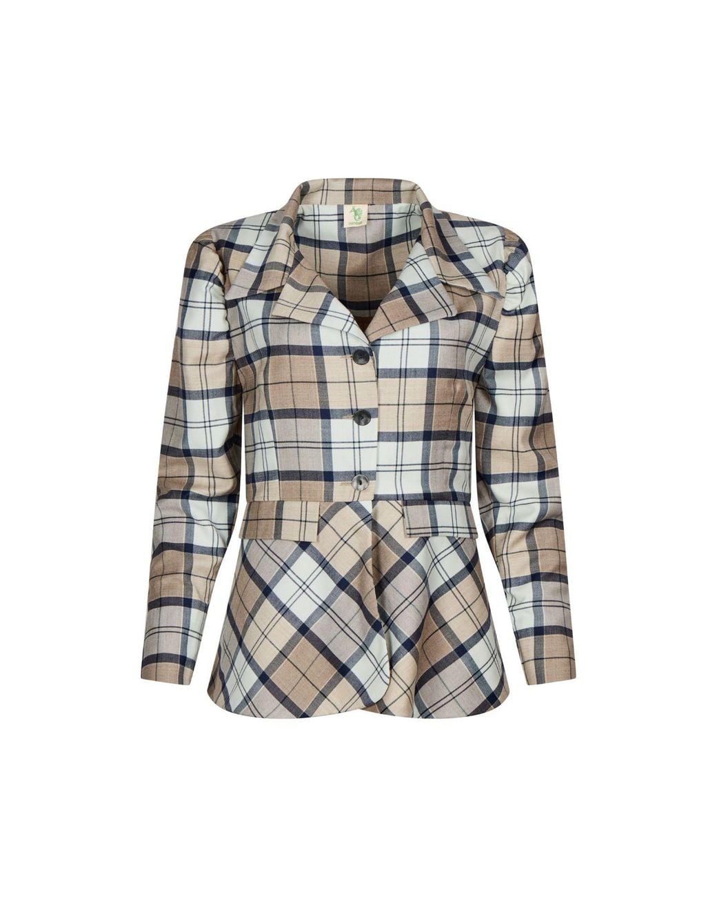 NUMBAT Gray Matilda Tartan Wool Blazer