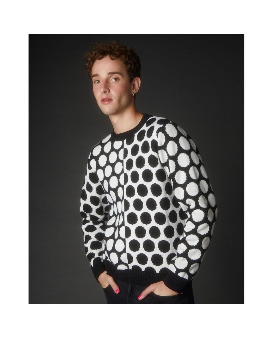 INGMARSON Black Reversed Circles Wool & Cashmere Jumper for men