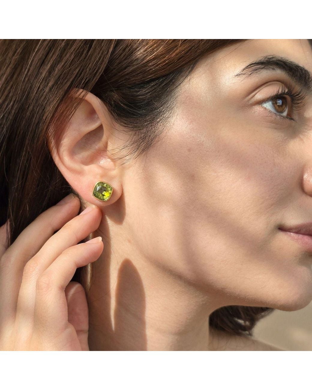 Sophelia Yellow Peridot August Birthstone Stud Mini Plated Earrings