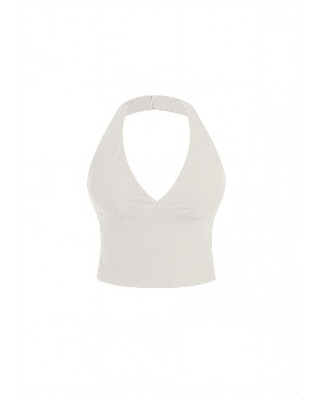 GOD SAVES QUEENS White Second Skin Studio Halter Top Ivory
