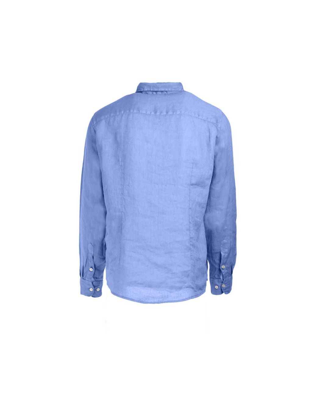 Haris Cotton Blue Long Sleeved Front Pocket Linen Shirt for men