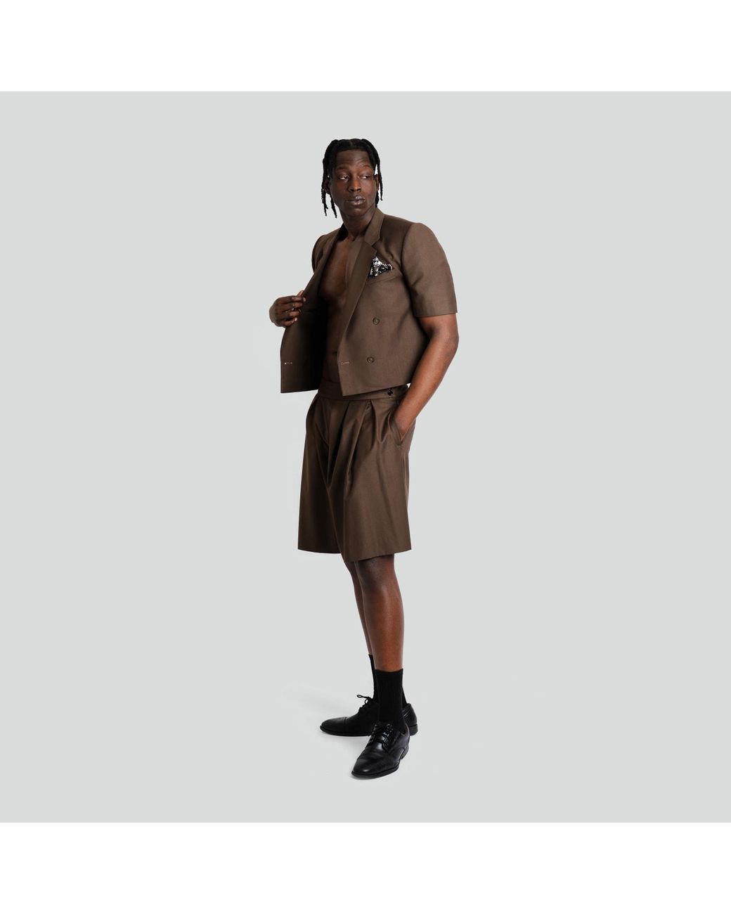 Maui X Lolita Brown André Espresso Cropped Blazer for men