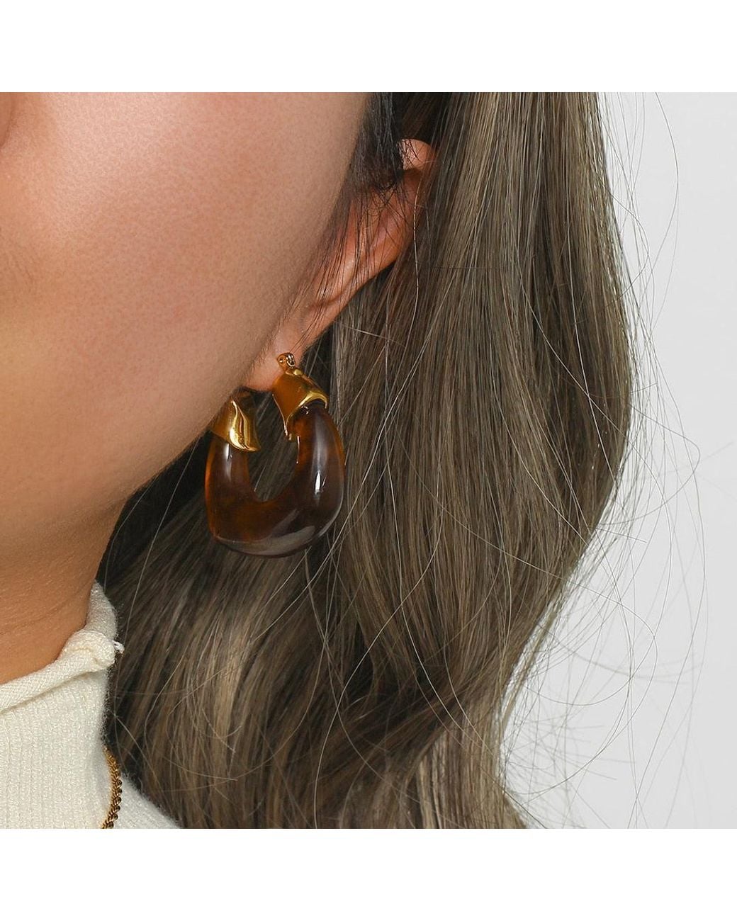 Olivia Le Metallic Kylie Acrylic Hoop Earrings