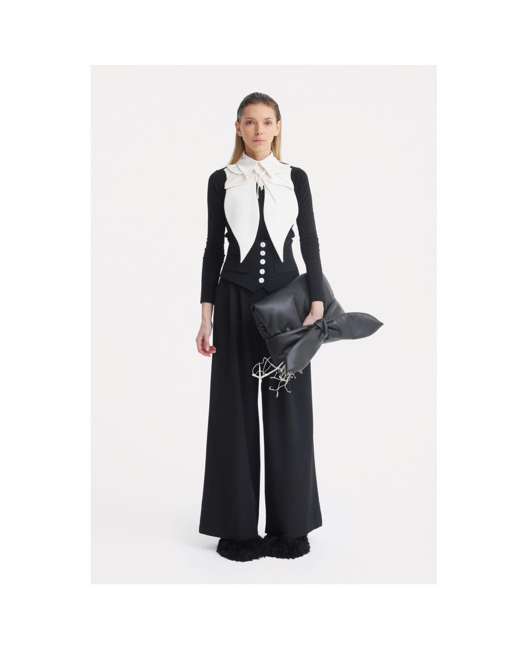 Julia Allert Natural Neutrals Oversized Satin Bib Collar