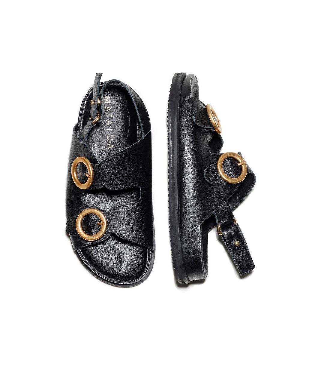 Mafalda Black Tie Buckle Chunky Sandals