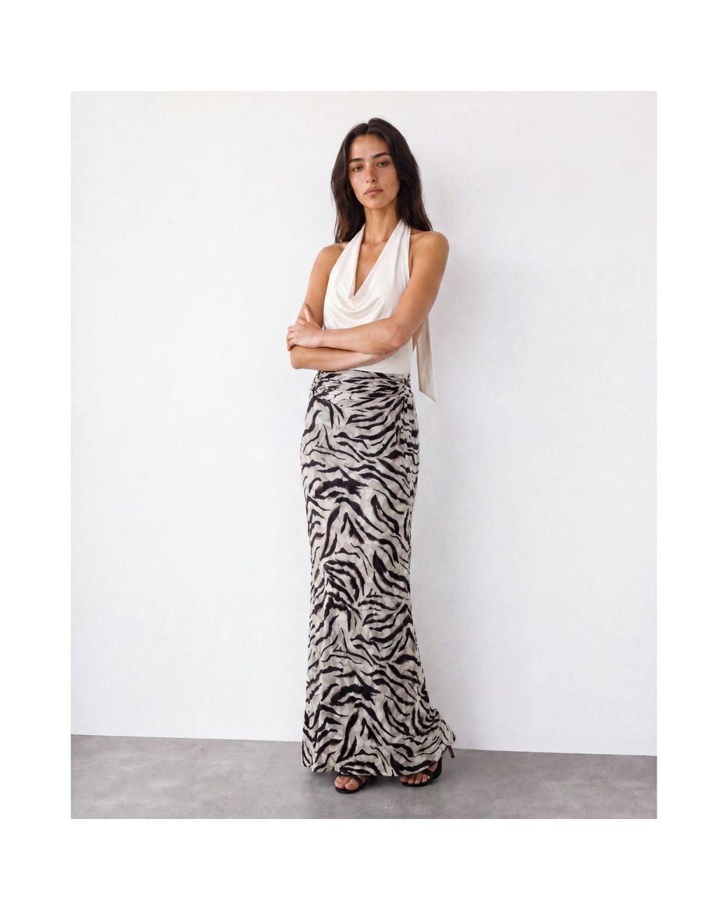 Alia Studio White Aura Maxi Skirt