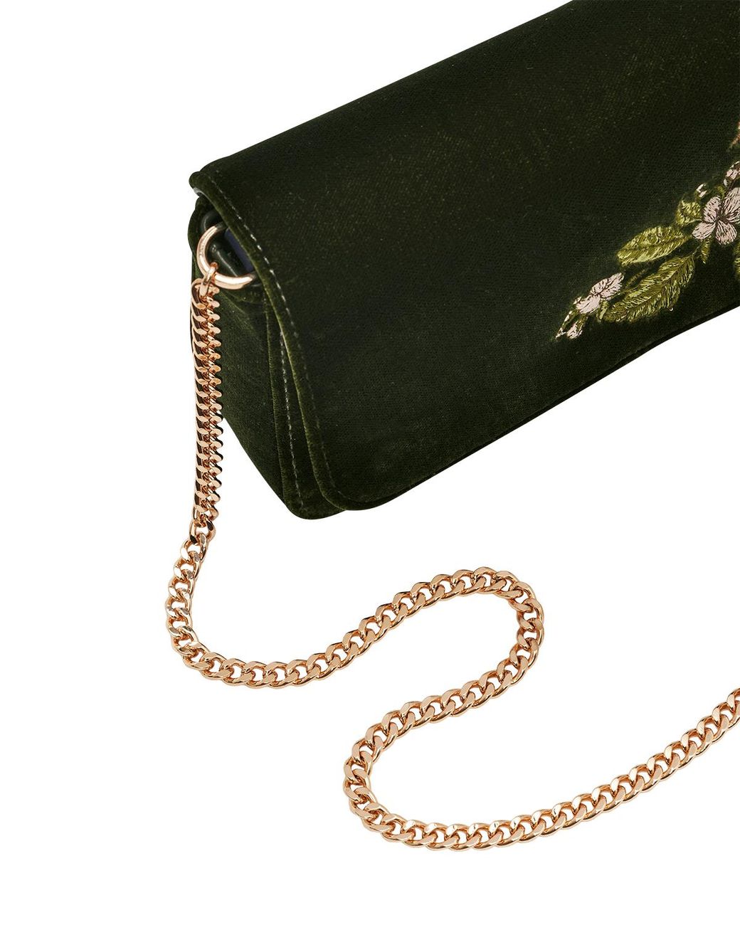 Fable England Green Sophia Wren Embroidered Occasion Bag