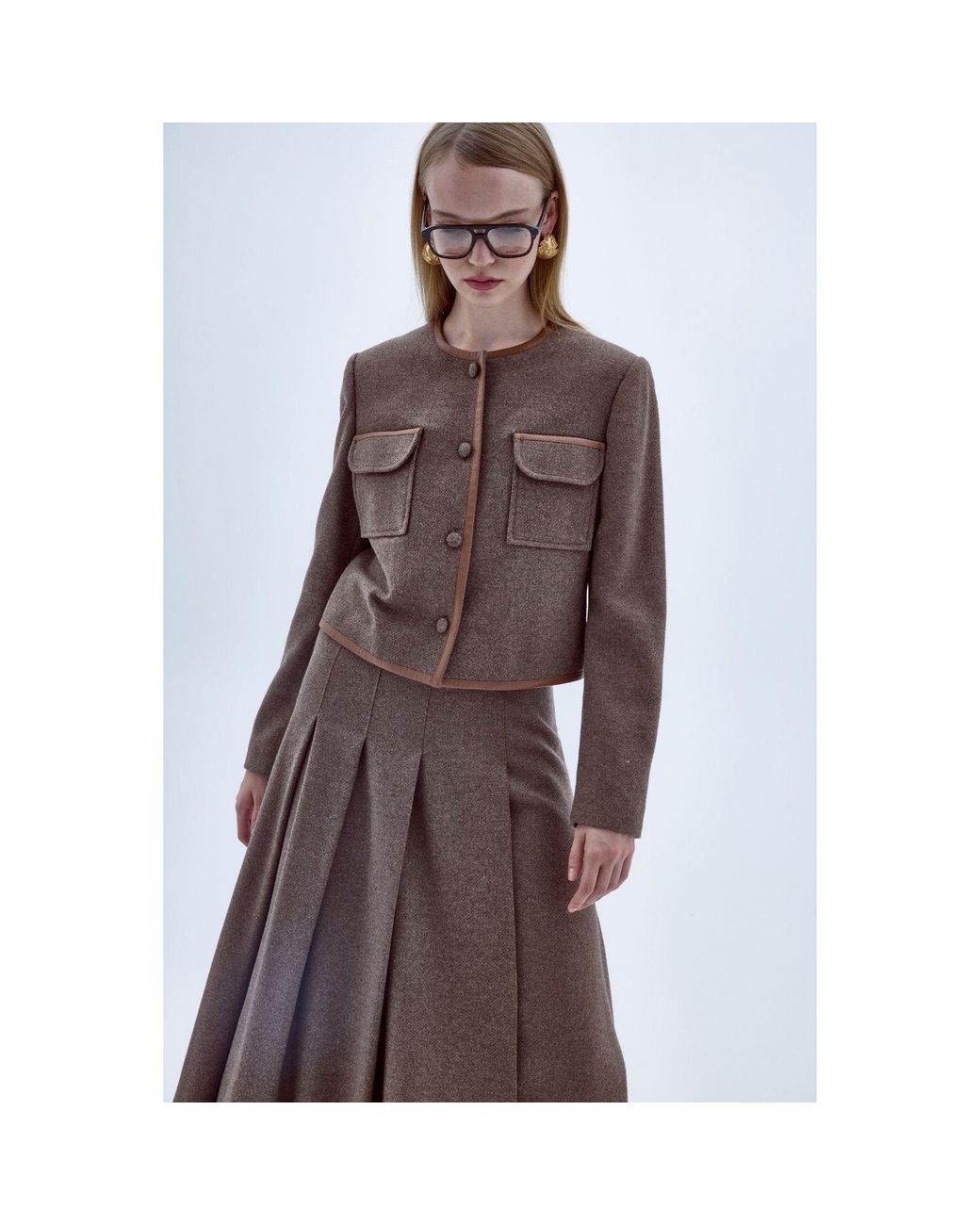 NAZLI CEREN Brown Irma Wool Jacket