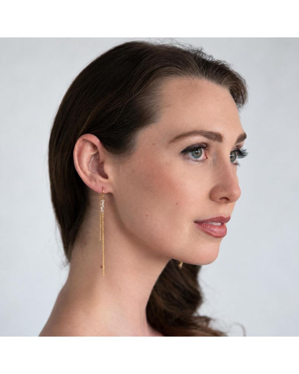 Heather Hawkins Jewelry Metallic Shine On Tiny Gemstone Threader Earrings