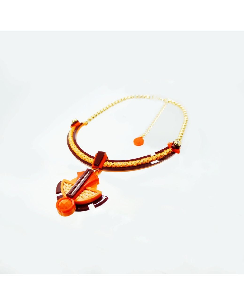 Gissa Bicalho Multicolor Acrylic Handmade Necklace Buriti