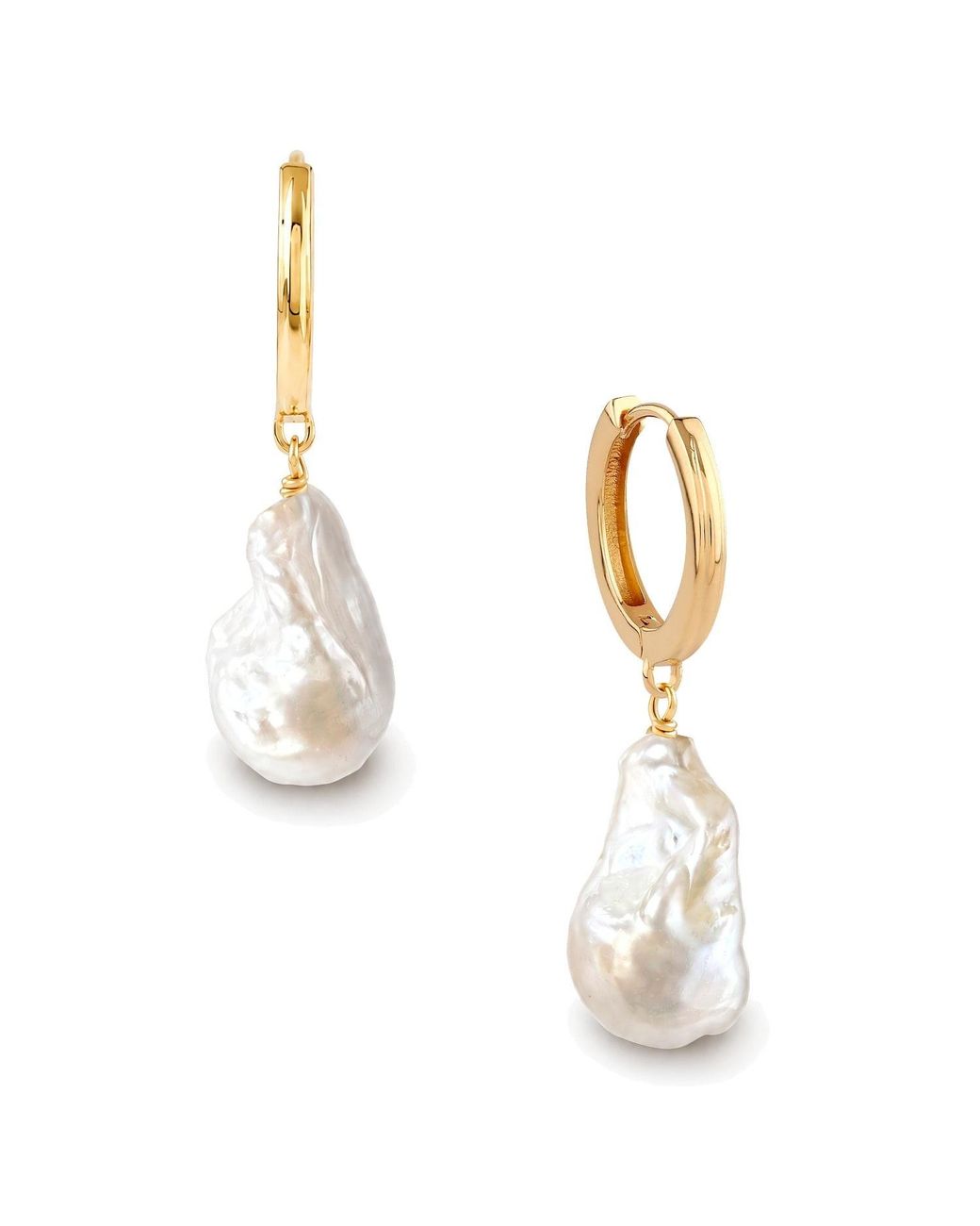 Astor & Orion Metallic Baroque Pearl Huggie Earrings