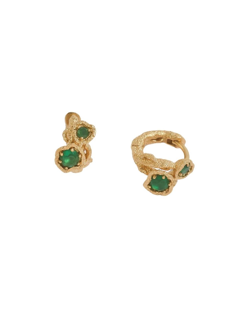 Claire Hill Designs Metallic Chalcedony Twisted Branch Huggies