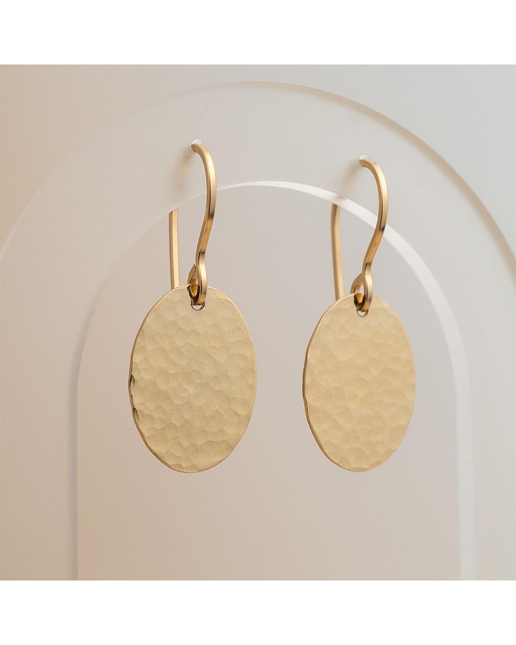 Kate Koel Metallic Textured Filled Oval Drop Earrings Vintage Style Statement Dangles