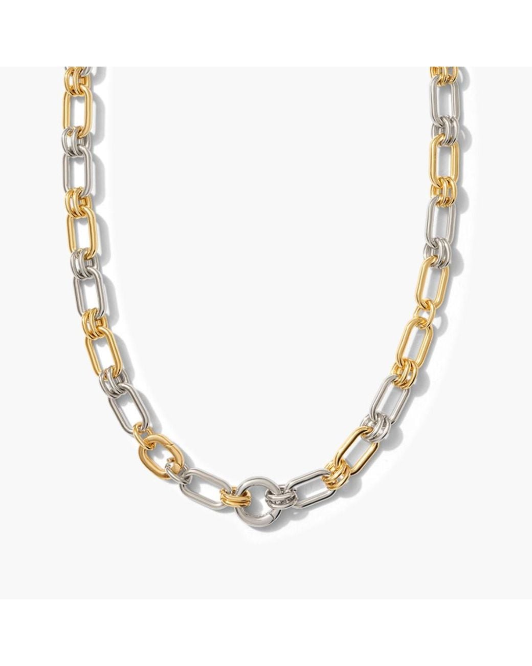 Alexie of Athens Metallic Two-Tone Charm Chain Necklace