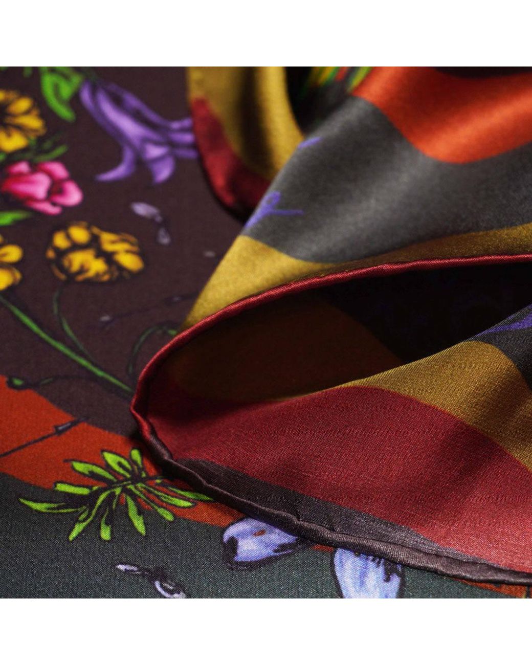 Natalia Petruch Green Mountain Flowers Silk Scarf