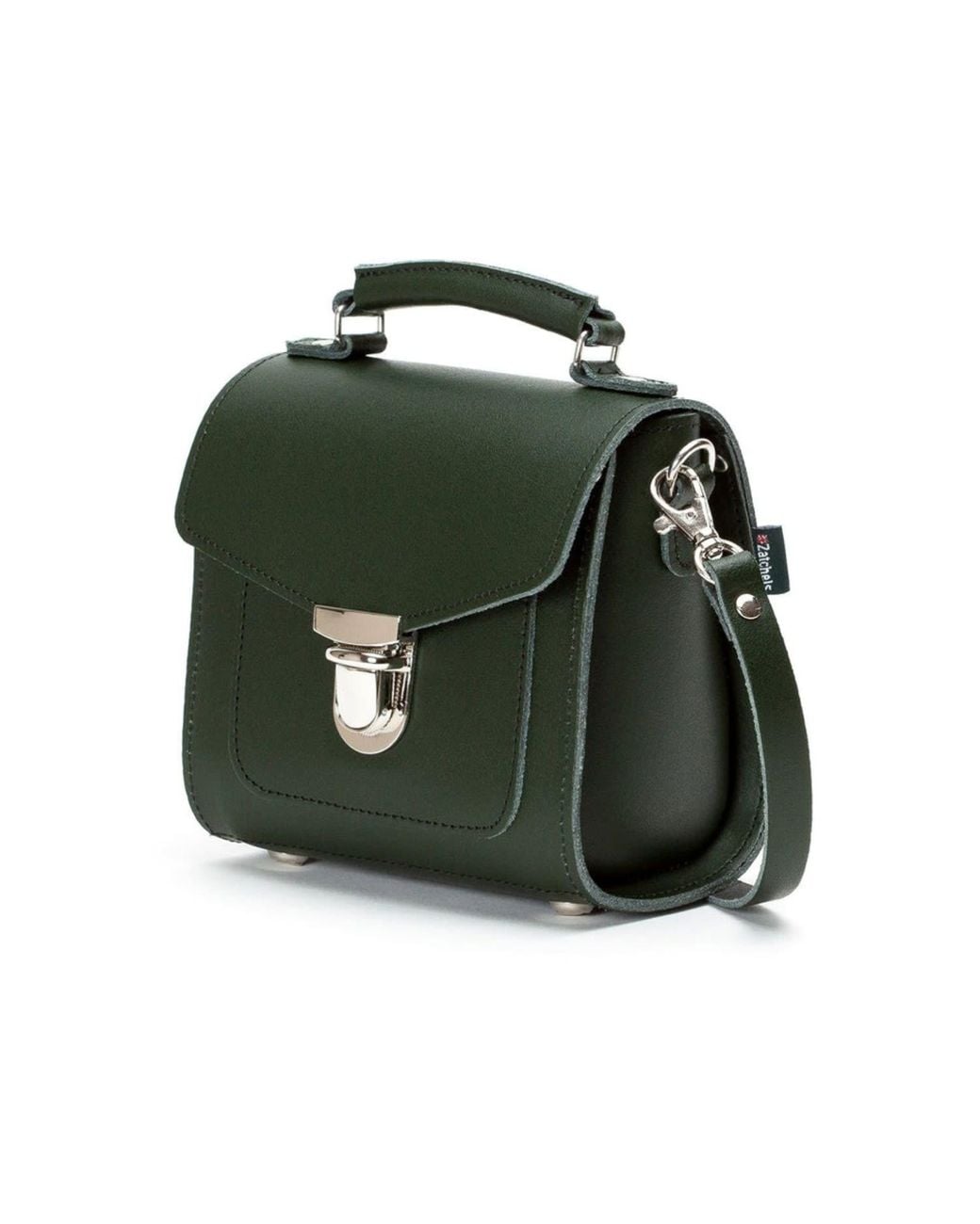 Zatchels Green Handmade Leather Sugarcube Plus- Ivy